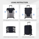 Travel Graffiti Suitcase Cover Stripe Elastic Business Protection Luggage Supplies Vacation - Image 3