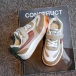 Children's Spring New Leather Upper Sneakers Middle Large Children's Casual Shoes Boys and Girls Soft Sole Students Tennis Shoes - Image 4