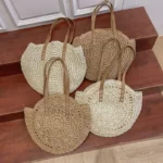 Summer Round Straw Bags for Women Rattan Shoulder Bag Travel Handmade Woven Beach Handbags Female Large Capacity Totes Bag - Image 3
