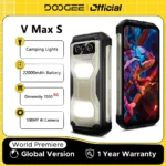 DOOGEE V Max S 5G Rugged Phone Dual Camping Lights 6.58" 120Hz 108MP AI Camera 24GB(8+16) 256GB 22000mAh Battery Smartphone