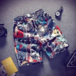 Men Beach Shorts 3D Personalized Abstract Graffiti Printed Quick Dry Fitness Shorts Fresh Casual Breathable Sports Beach Shorts