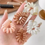 5Pcs Women Ponytail Elastic Hair Bands Telephone Wire Hair Ties Scrunchies Random Color Rubber Headband Girls Hair Accessories - Image 6