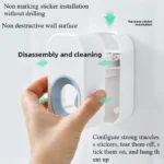 New Toothpaste Squeezer Wall-mounted Toothpaste Holder Home Bathroom No Punching Required Rack Automatic Toothpaste Dispenser - Image 6