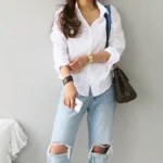 Cotton Blouse White Shirt Fashion Women Blusas Mujer De Moda OL Style Tops Casual Ladies Long Sleeve Shirts and Blouses 3496 - Image 6