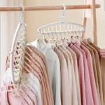 Folding Multi-Hole Clothes Hanger Non-slip Storage Rack Space Saving Clothes Rack Organizers For Wardrobe Jeans Trousers Scarf - Image 3