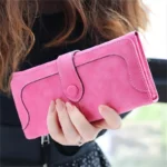 New Women's Wallet Matte Retro Clutch Soft Leather Multifunctional Buckle Long Wallets - Image 2