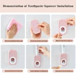 New Toothpaste Squeezer Wall-mounted Toothpaste Holder Home Bathroom No Punching Required Rack Automatic Toothpaste Dispenser - Image 3