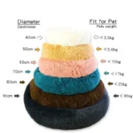 40-90cm Round Pet Bed for Large Dog Bed Super Soft Cat Bed Long Plush Dog House for Medium Dog House Winter Warm Sleeping - Image 5