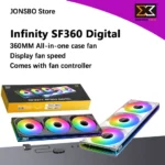 XIGMATEK Infinity SF360 Digital All-in-one 360MM ARGB Case Fans Fan speed display Comes with fan controller 364x124x28.5mm