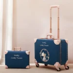New Vintage Floral PU Rolling Luggage sets,12"16"18"inch Women Cute Trolley Suitcase Travel Bag Carry ons with Universal Wheels - Image 2