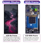 AMOLED For Samsung Galaxy S24 Ultra LCD S928B S928N Display Touch Screen Digitizer With Fingerprint recognition For S24Ultra LCD