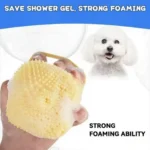 Silicone Soft Rubber Pet Massage Shower Brush with Builtin Shampoo Storage Self Cleaning Detangling for Dogs Cats Grooming Brush - Image 5