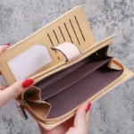 Ladies Fashion Wallet PU Leather Phone Purse Female Hollow Leaves Pouch Clutch Handbag For Women Coin Card Holders Long Wallets - Image 6