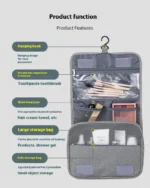 Foldable Toiletry Bag Organizer Hanging Storage Bathroom Makeup Case Cosmetic Bag Travel For Travel Business - Image 5