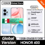 HONOR 400 Global Version 5G Smartphone 6.55'' AMOLED 120Hz Screen Snapdragon 7 Gen 3 6000mAh Battery 80W Supercharge eSIM IP66