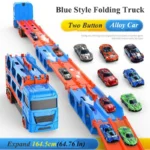 Large Car Transporter Truck Folding Track Racing Vehicle Kids Competitive Games Storage Alloy Car Boy Toy Children Novel Gift - Image 6