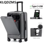 KLQDZMS Laptop Suitcase Front Opening Boarding Case Multifunctional Trolley Case USB Charging 20"24"26 Inch Cabin Luggage - Image 3