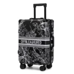 New PVC leather travel luggage Women fashion rolling luggage Men luxury trolley suitcase Aluminum frame password boarding box - Image 2