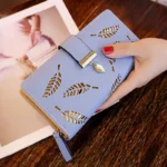 Ladies Fashion Wallet PU Leather Phone Purse Female Hollow Leaves Pouch Clutch Handbag For Women Coin Card Holders Long Wallets - Image 3