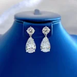 Water Drop Moissanite Diamond Dangle Earring 100% Real 925 sterling silver Wedding Drop Earrings for Women Promise Jewelry Gift - Image 4