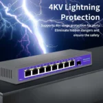 Hisource 4 8 Port 2.5G Ethernet Switch None POE Network Switch with 1*10G SFP Port for IP Camera/CCTV Security - Image 4