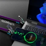 4 in 1 Multi Interface Charger Rotating Elbow USB to Type-C 1M Mobile Phone 240W Fast Charging Silicone Cable Data Transfer - Image 5