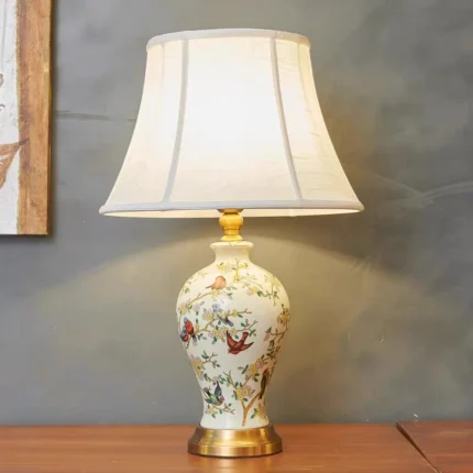 American-style Home Desk Lamp With Painted Patterns, Bedside Lamp For Home Decoration, Desk Lamp For Interior Decoration
