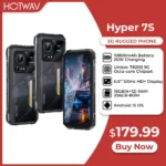 HOTWAV Hyper 7S Rugged Phone Android 15 10800mAh 20W Mobile Phone 5G Global Version 4GB 256GB Smartphone 6.6'' 120Hz Cellphone
