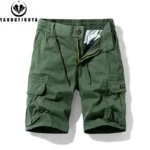 Men Summer Solid Color Outdoor Leisure Cargo Comfortable Shorts Men Elastic Waist Loose Straight High-Quality Design Shorts Male - Image 4