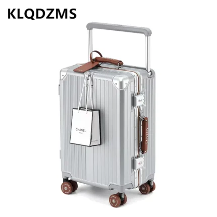 KLQDZMS Carry-on Travel Luggage 20"24"28 Inch Aluminum Frame Large Capacity Trolley Case PC Boarding Box Multi-function Suitcase
