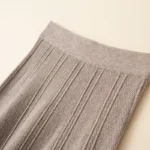 Autumn Winter Woman's Clothing Skirt Elastic High Waist A-Line Skirt 100% Woollen Computer Knitted Jumper Korean Mid Calf Skirt - Image 3