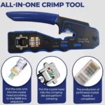 ZoeRax RJ45 Crimp Tool Pass Through Crimper Cutter for Cat6a Cat6 Cat5 8P8C Modular Connector Ethernet All-in-one Wire Tool - Image 4