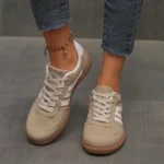 Mix Color Women's Autumn Sneakers Fashion Splicing Flat Heel Vulcanized Shoes Female Lace-Up Non-Slip Pu Leather Casual Shoes - Image 3