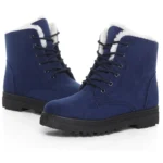 Boots Korean Style Winter Boots Snow Winter Shoes Woman Low Heels Women 's Fur Boots Ankle Combat Botas Mujer Luxury Footwear - Image 5