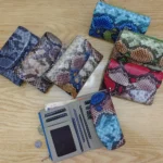 2025AW New Exotic Colorful Python Pattern Cow Leather Short Wallet Women Trendy ID Card Holders Money Bag Purse Gift for Ladies