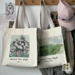 Van Gogh Morris Shoulder Bags for Women Vintage Shopping Bag with Handle Zipper Casual Canvas Tote Bag Bolsa Feminina - Image 4