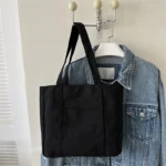 Large-capacity Hand-held Canvas Bag, Portable New Hand-held Tote Bag, Student Art Single-shoulder Bag, Blank Canvas Bag - Image 5