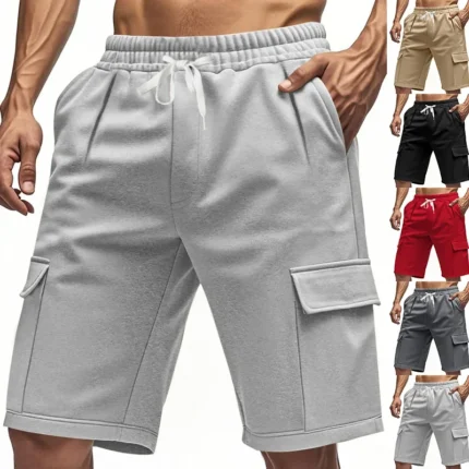 Sports five-point pants men's summer breathable and skin-friendly loose squat jogging casual multi-pocket tooling shorts