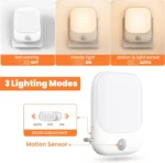LED Motion Sensor Night Lights for Kids Bedroom Auto Dusk to Dawn Sensor Dimmable Wireless Cabinet Lamp - Image 5