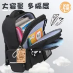 Capybara Nylon Backpack Large Capacity Children's Schoolbag for Elementary Students Returning to School, Comes with 40 Sets - Image 4