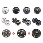 20Sets Black Silver Round Invisible Brass Metal Snap Fasteners Press Button For Shirt Suit Jacket Clasp Garment Accessories DIY - Image 3