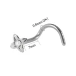 1PC Surgical Steel 18K Gold Plated Twisted Nose Nail Crystal Irregular Nose Bone Screw Ring Nostril Body Piercing Jewelry 20G - Image 3