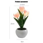 Tulip Table Lamp LED Bedside Lamp Simulation Flower Bouquet Bedroom Bedside Romantic Atmosphere Birthday Gift Home Decoration - Image 2