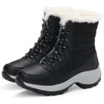 Women's Boots Women Heels Boots For Winter Shoes Woman Keep Warm Fur Botas Mujer 2025 Snow Boots Platform Shoes White Black Boot - Image 5