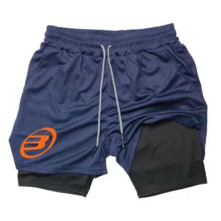 Print 2 in 1 Running Shorts for Men Gym Workout Compression Shorts with Phone Pocket Towel Loop Summer Sport Athletic Activewea