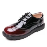 Kids Shoes For Boys Genuine Leather Shoes For Kids Wedding School Show Dress Flats Light Classic Black Children Loafer Moccasins