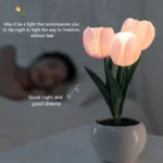 Tulip Table Lamp LED Bedside Lamp Simulation Flower Bouquet Bedroom Bedside Romantic Atmosphere Birthday Gift Home Decoration - Image 4