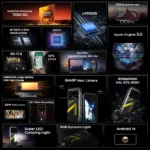 HOTWAV Hyper 7 Rugged Phone 5G 10800mAh 33W Smartphone 6.6'' FHD+ 2K Display 8GB 256GB Cellphone 280LM Android 14 Mobile Phone