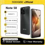 Global Version DOOGEE Note 58 Android 15 Smartphone 8GB RAM+128GB ROM 6.75" HD+ 90Hz IPS Screen 6250mAh Large battery NFC