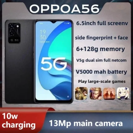 OPPO A56 5G Smartphone 5000mAh Big Battery 13MP Dual Camera 128GB ROM + MicroSD Expandable Android 11 Smartphone Global version